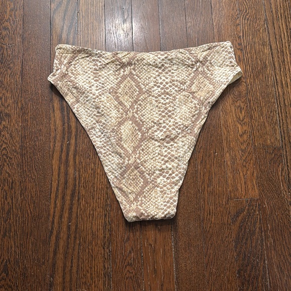 8. Toluca Swim Snake Skin Bikini Bottom - Picture 3 of 3
